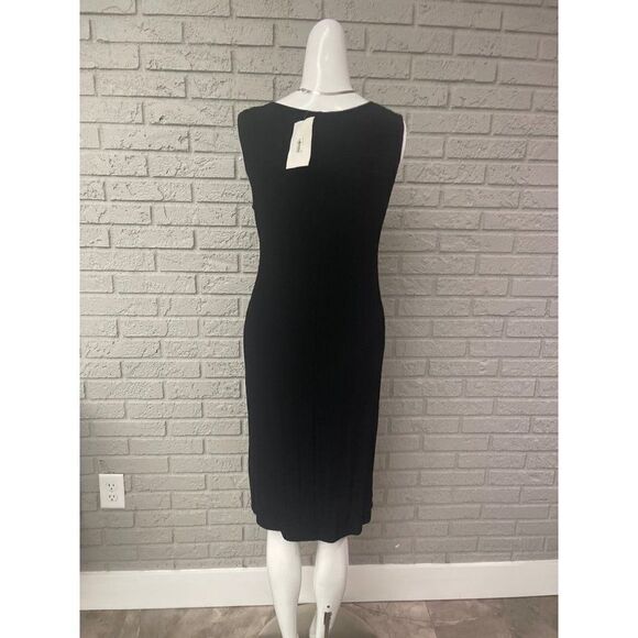 R&M Richards Black Sleeveless Crinkle Dress Size 8 NWT - Picture 2 of 8
